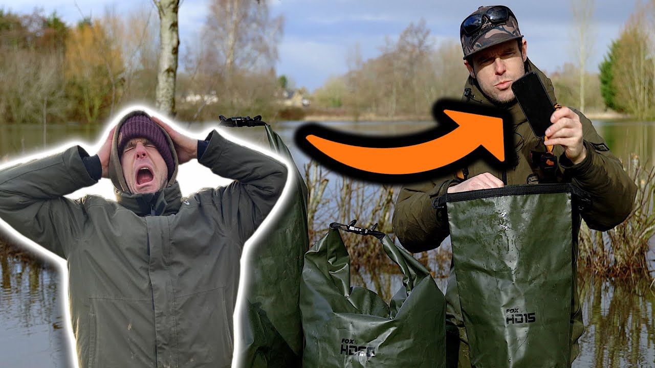 Will his PHONE SURVIVE?? | WIN - HD Dry Bags (Carp Fishing Luggage)