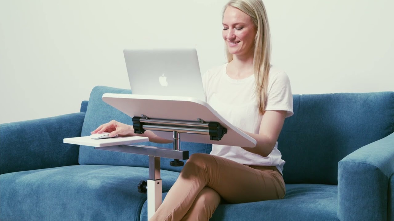 Tatkraft Bianca Table Ergonomique pour Ordinateur Portable avec Support de Souris