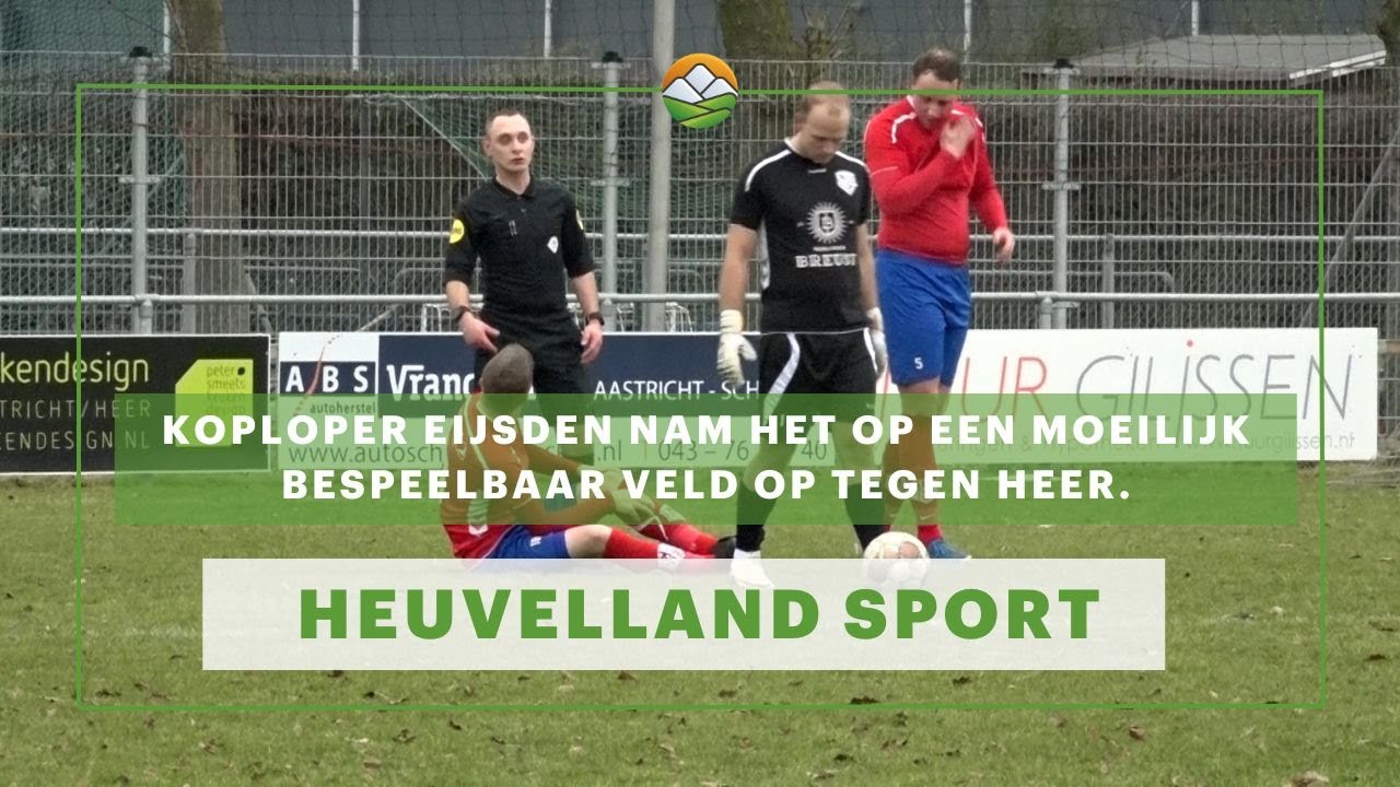 Heuvelland Sport: Koploper Eijsden nam het op een moeilijk bespeelbaar veld op tegen Heer.
