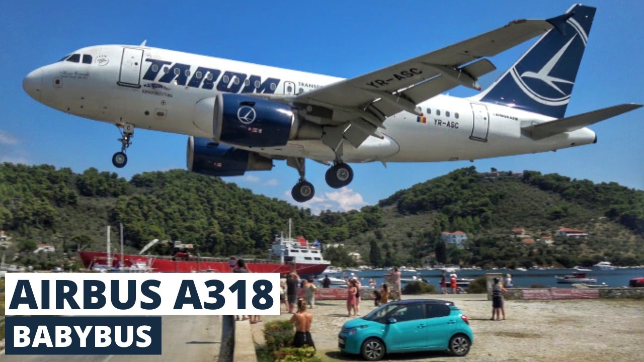 TAROM Airbus A318 | Low Landings & Takeoffs at Skiathos Airport | 4K Spotting Compilation [& ATC]