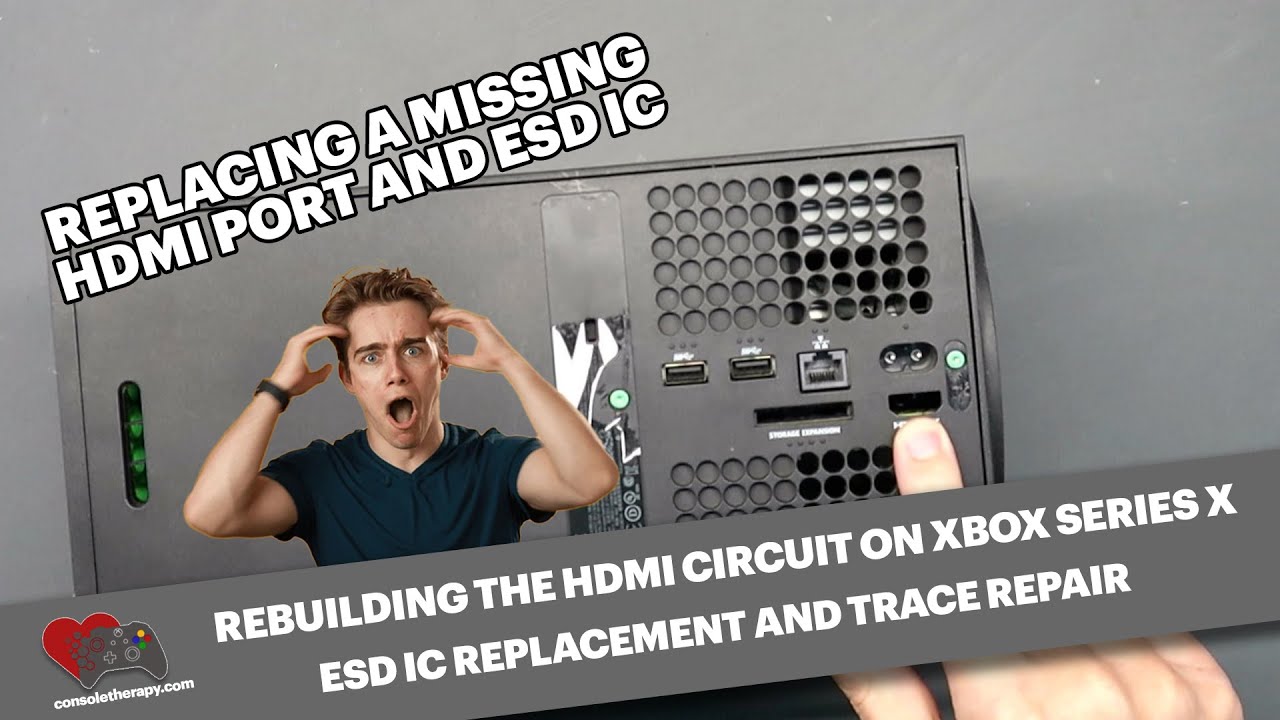 Исправление проблемы с отсутствием изображения на Xbox Series X — замена усилителя ESD-диода и во...