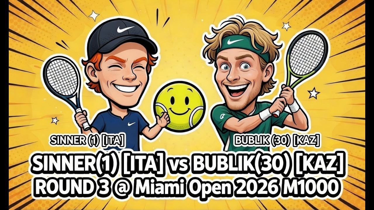 Sinner(1) [ITA] vs Bublik(30) [KAZ] 6-4 3-6 6-7  R3 Miami [USA] - Miami Open 2026 Ep21 Roleplay