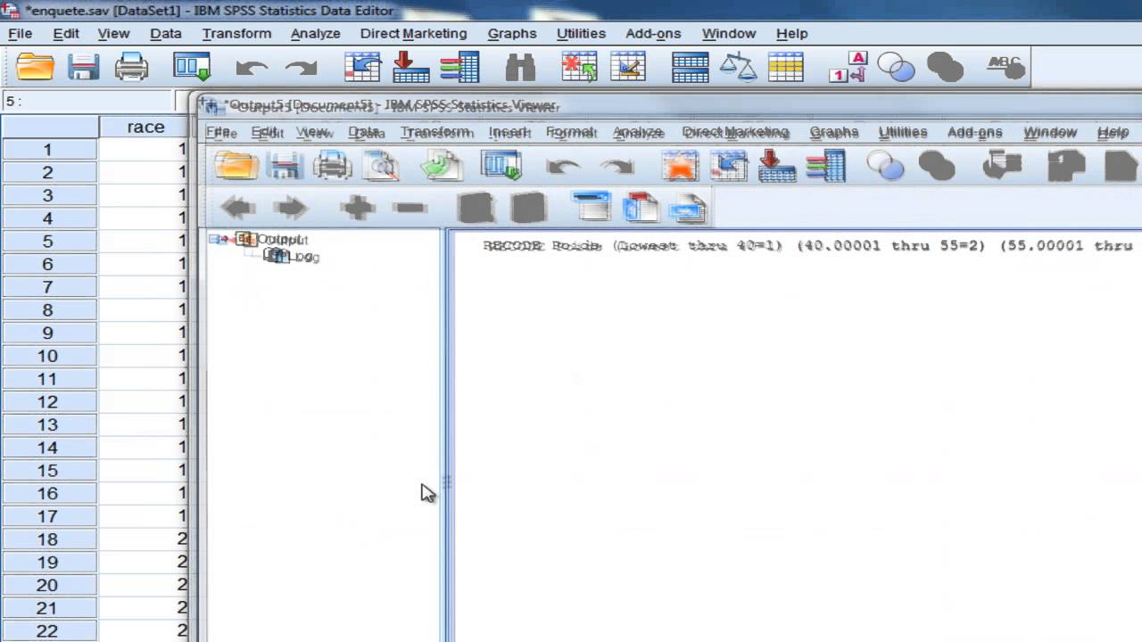 SPSS (tutoriel)/ Recoder des variables quantitatives