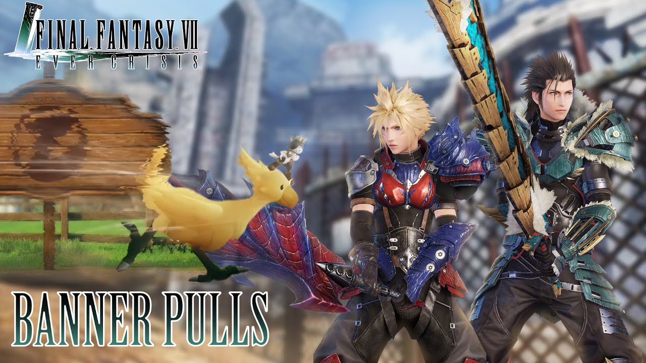 90k+ crystals for Monster Hunter crossover Cloud and Zack banner || Final Fantasy VII Ever Crisis