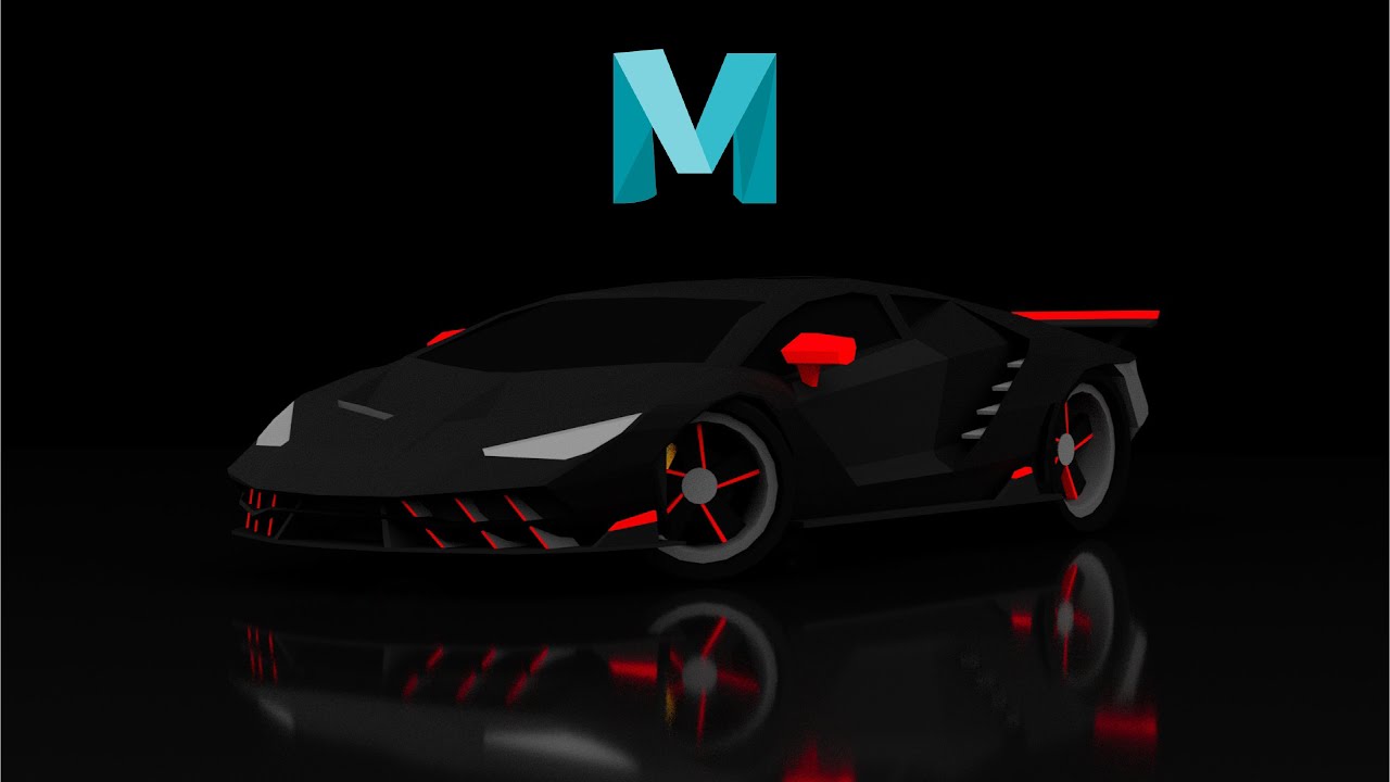 Lamborghini Centenario Low Poly 3D Modeling || How To Model 3D Car Lamborghini In Autodesk Maya 2022