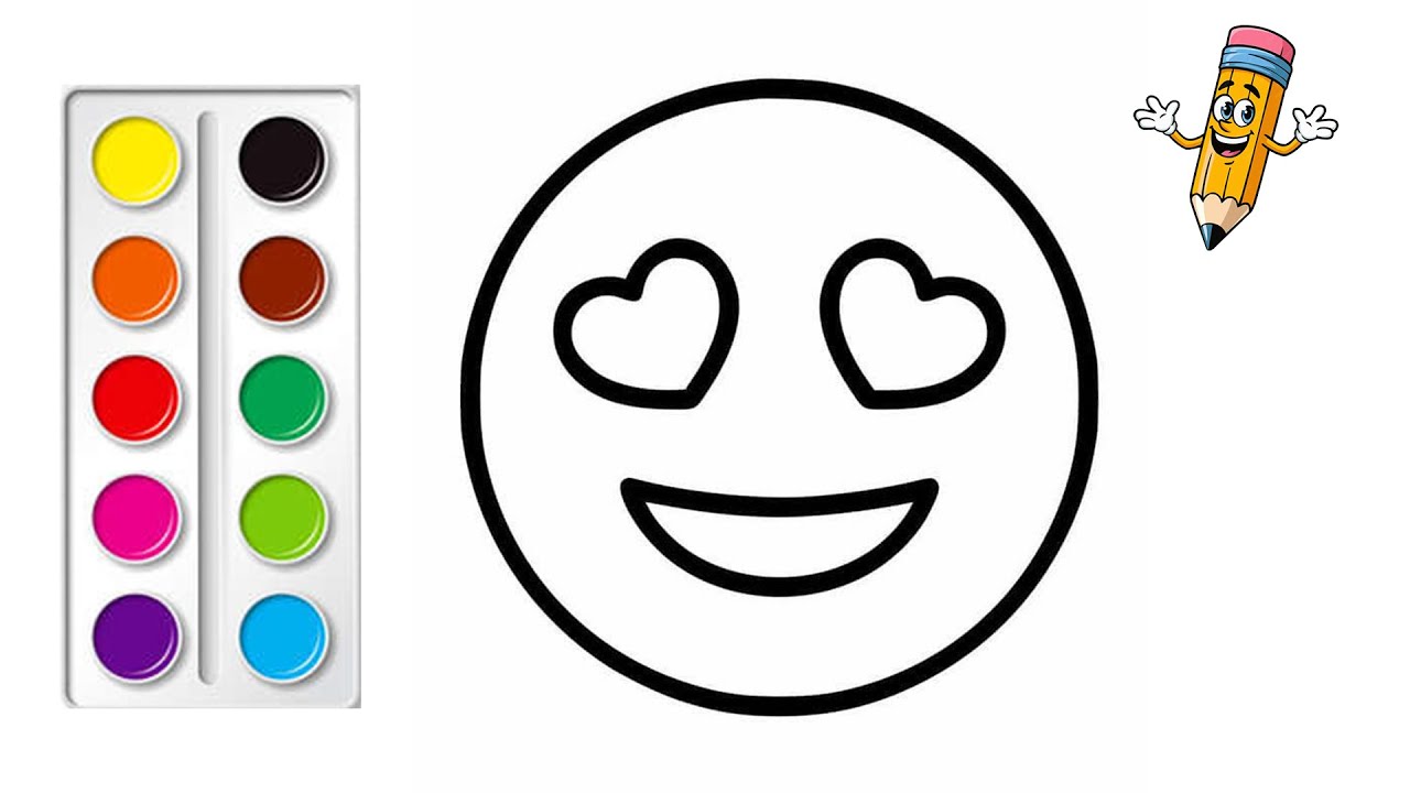 Tô Màu Nhãn Dán Mặt Cười | How to Color A Smiley Face Sticker | Bé Tô Màu #86