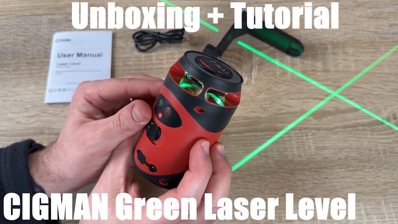 CIGMAN Green Laser Level Self Leveling, 360° Horizontal Laser Level Unboxing and instructions