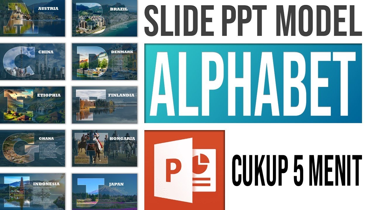 Membuat Slide PPT Menarik Model Alphabet