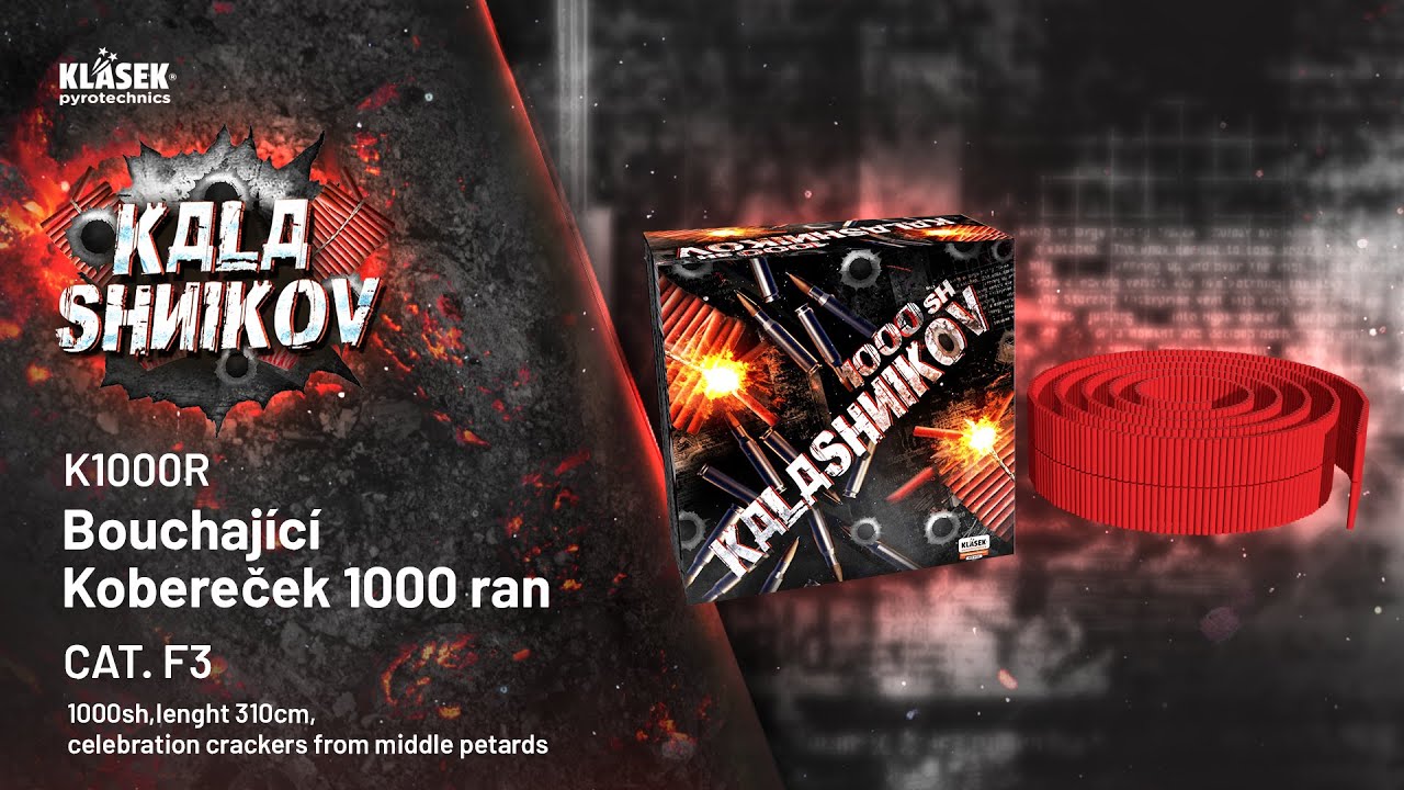K1000R Bouchající Kobereček 1000 ran | Klasek pyrotechnics