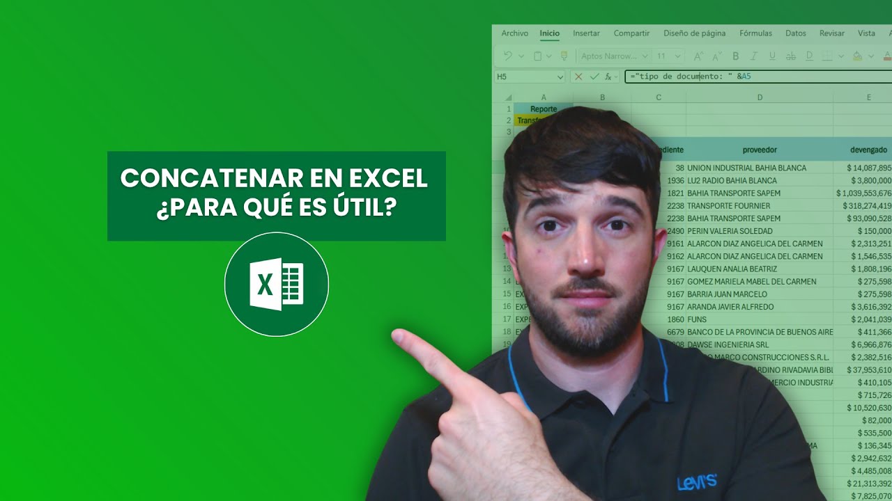 concatenar en Excel desde una posición de analistas de datos