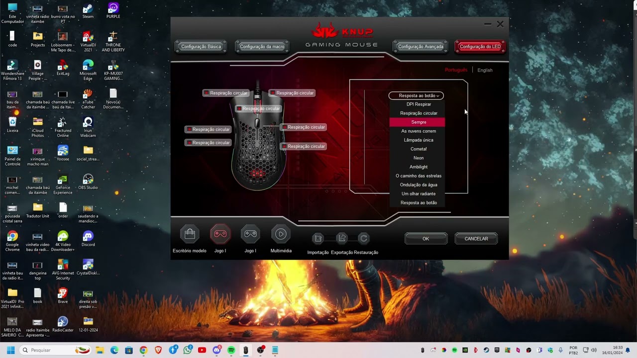 configurando macros no mouse knup MU007