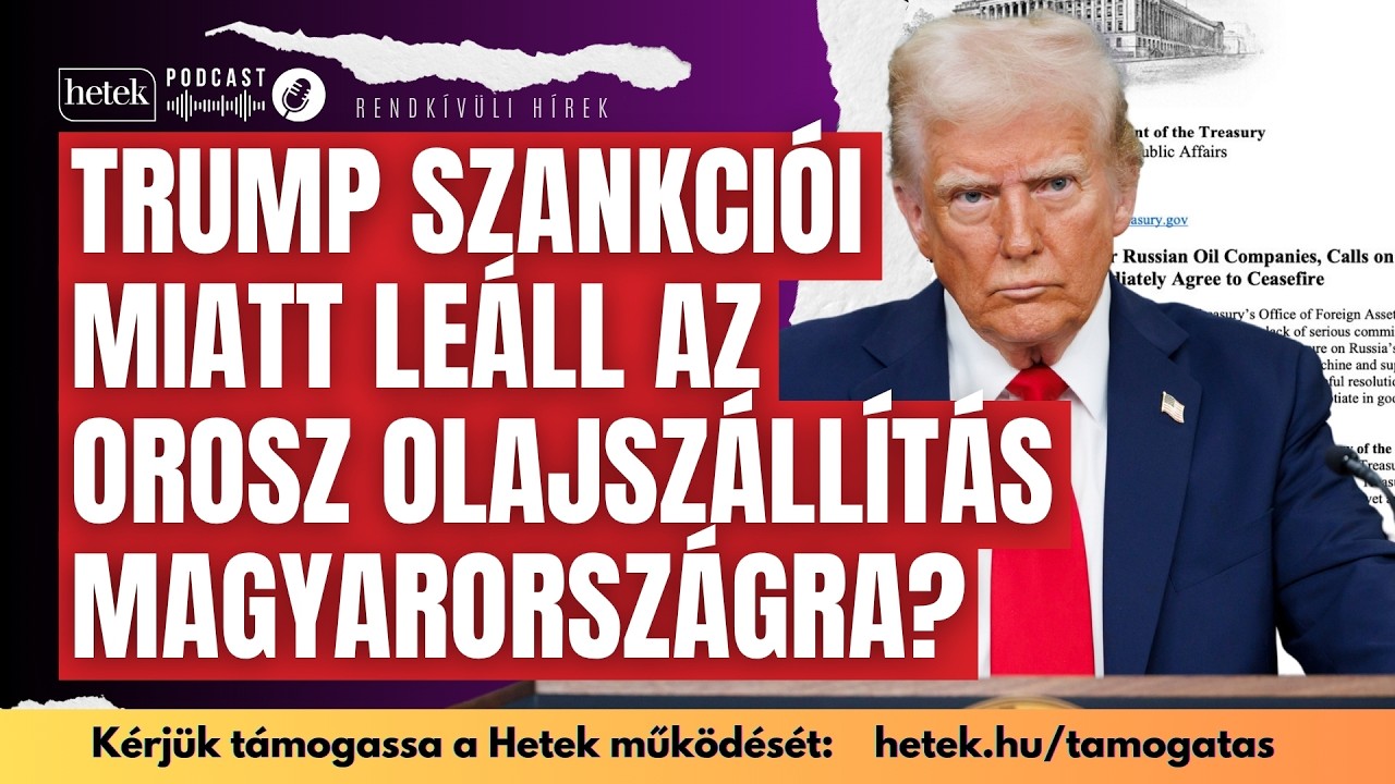 Redk&iacute;v&uuml;li: Le&aacute;ll az orosz olajsz&aacute;ll&iacute;t&aacute;s Magyarorsz&aacute;gra Trump szankci&oacute;i miatt? | H&iacute;rek