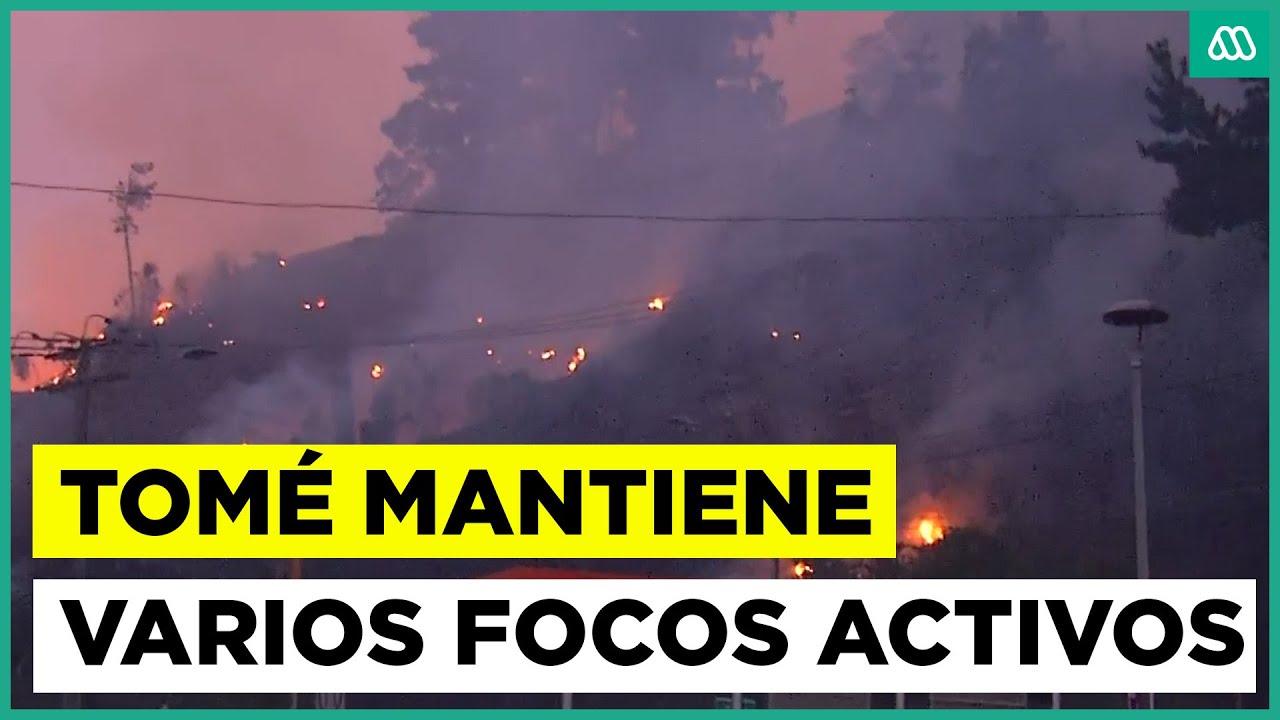 Focos activos en Tomé: Gran incendio en el Biobío