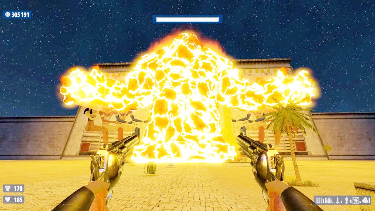 Serious Sam HD: The First Encounter - Lava Golem Boss Fight 4K Ultra HD