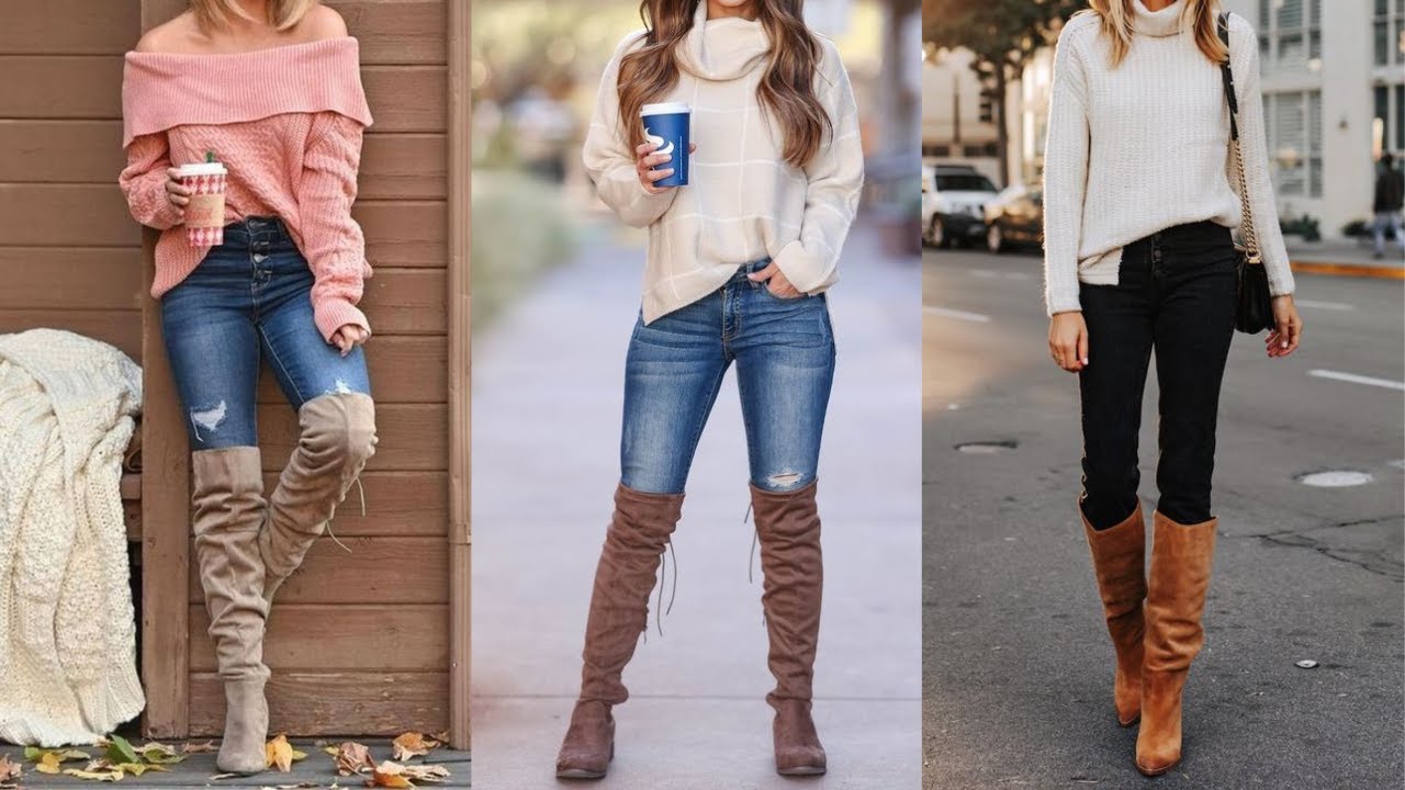 Trendy Knee high Boots | Stylish Long Boots Outfit in winter