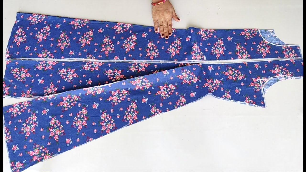 Flared A Line Kurti Cutting and stitching Step by Step | कम कपड़े मे घेरदार Kurti कि कटिंग