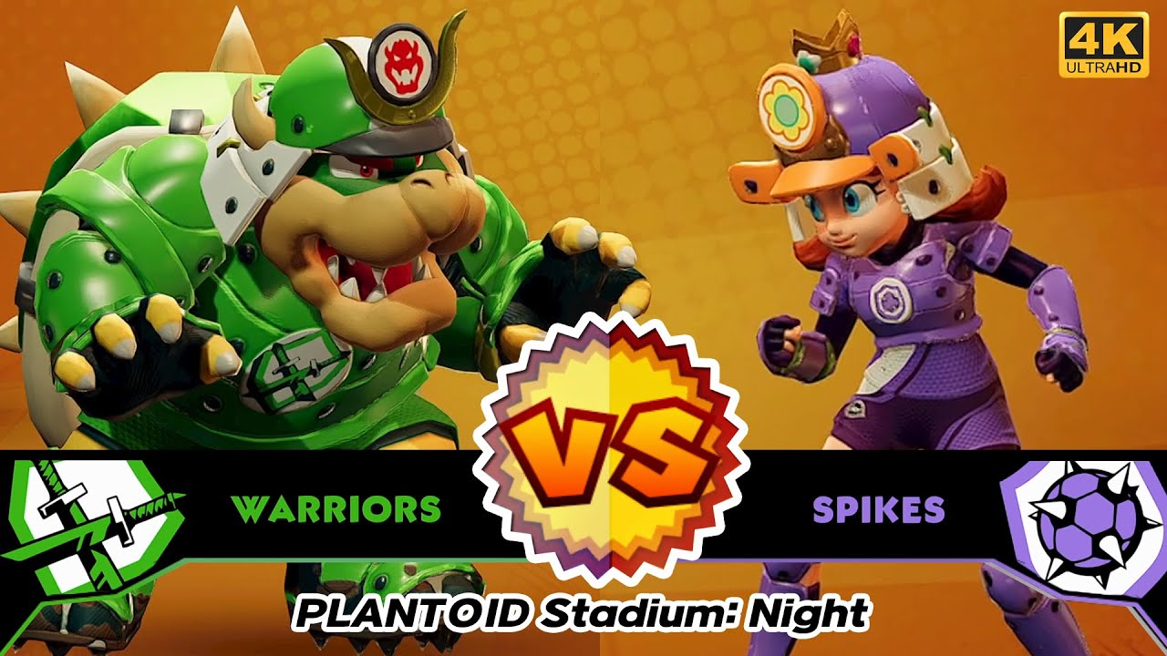 Mario Strikers: Battle League - Bowser Vs. Daisy in PLANTOID | 4K