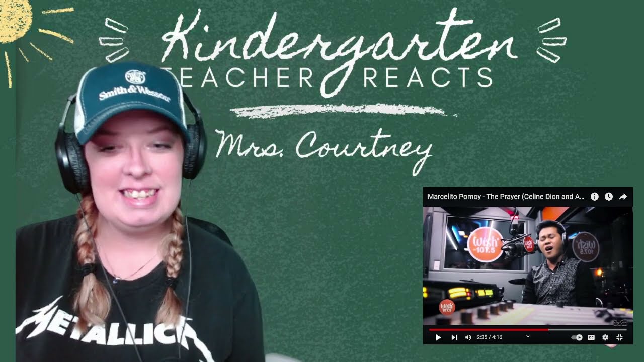 BLIND REACTION - Marcelito Pomoy - The Prayer (KINDERGARTEN TEACHER REACTS)