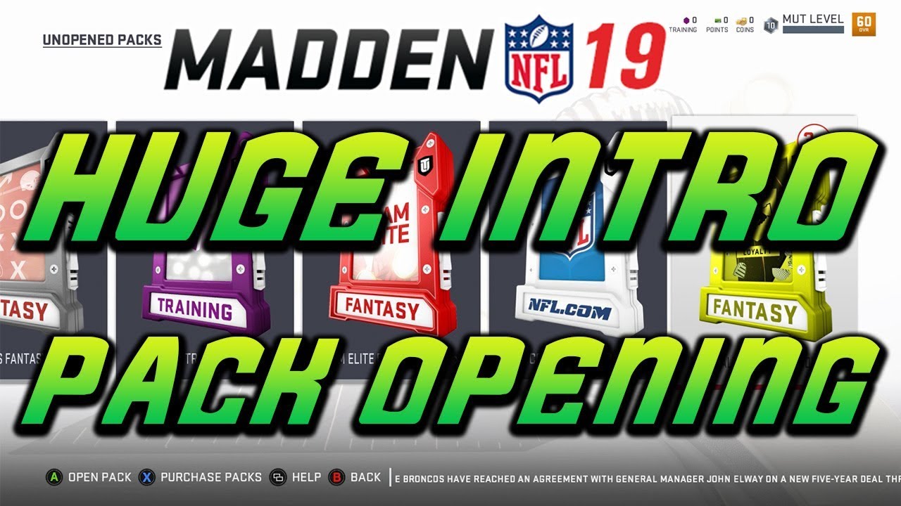 MUT 19 HUGE Intro Pack Opening! - Madden 19 Ultimate Team