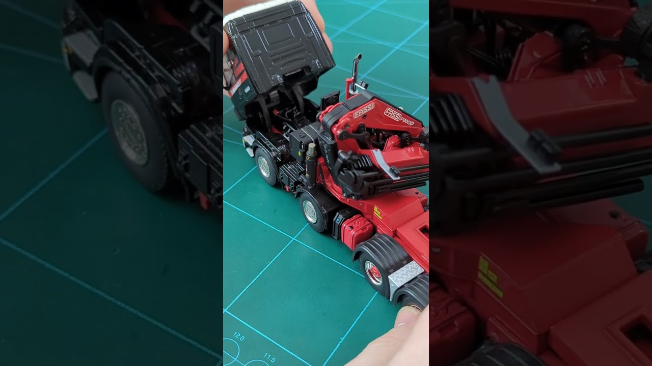 Unboxing a 1:50 WSI Scania truck 8x4 crane unit, boom load (Mammoet)