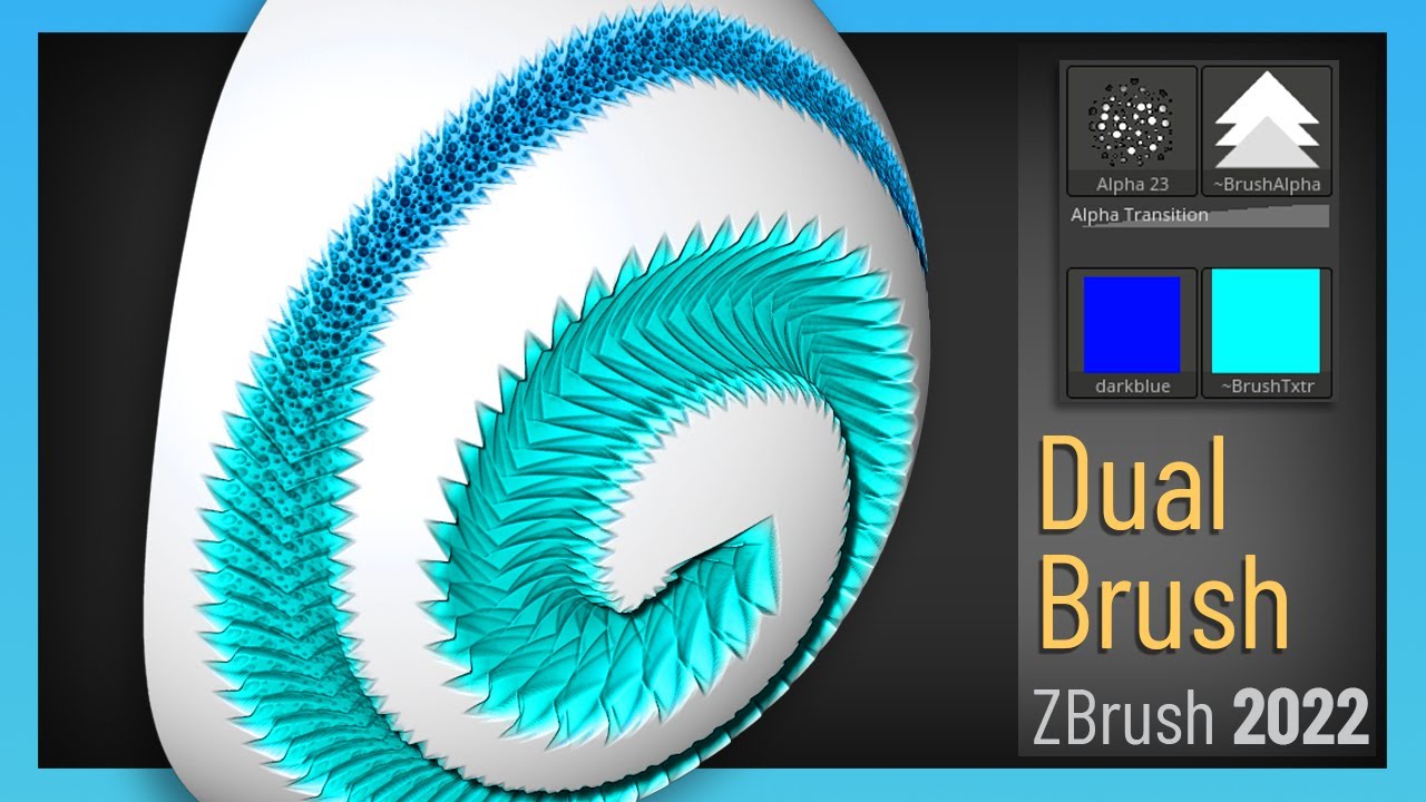 ZBrush 2022 - Dual Action Brushes! Two Alphas, Two Textures, endless possibilities!!