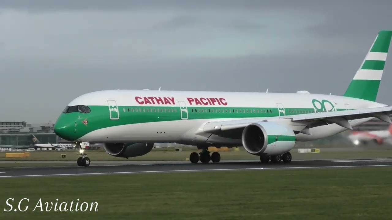 Cathay Pacific 80th anniversary livery departure to Hong Kong from Manchester 