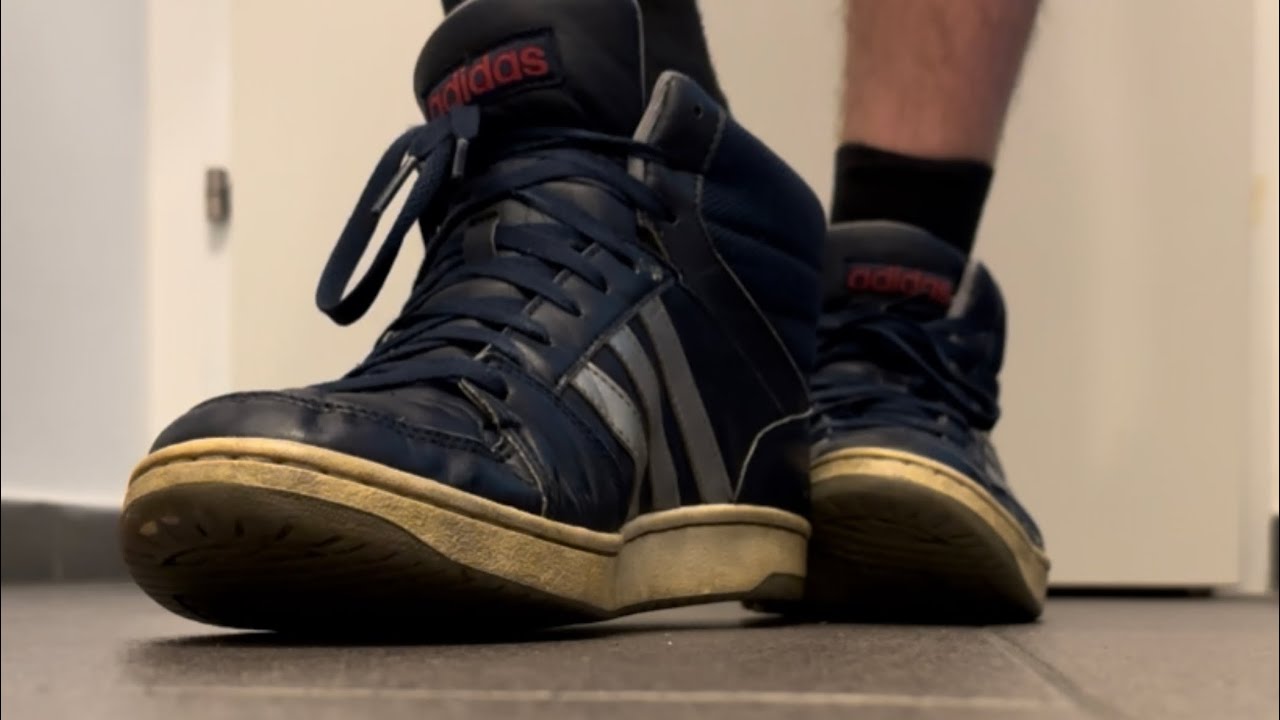 Trashed Adidas Hoops VS Mid Shoeplay and binning