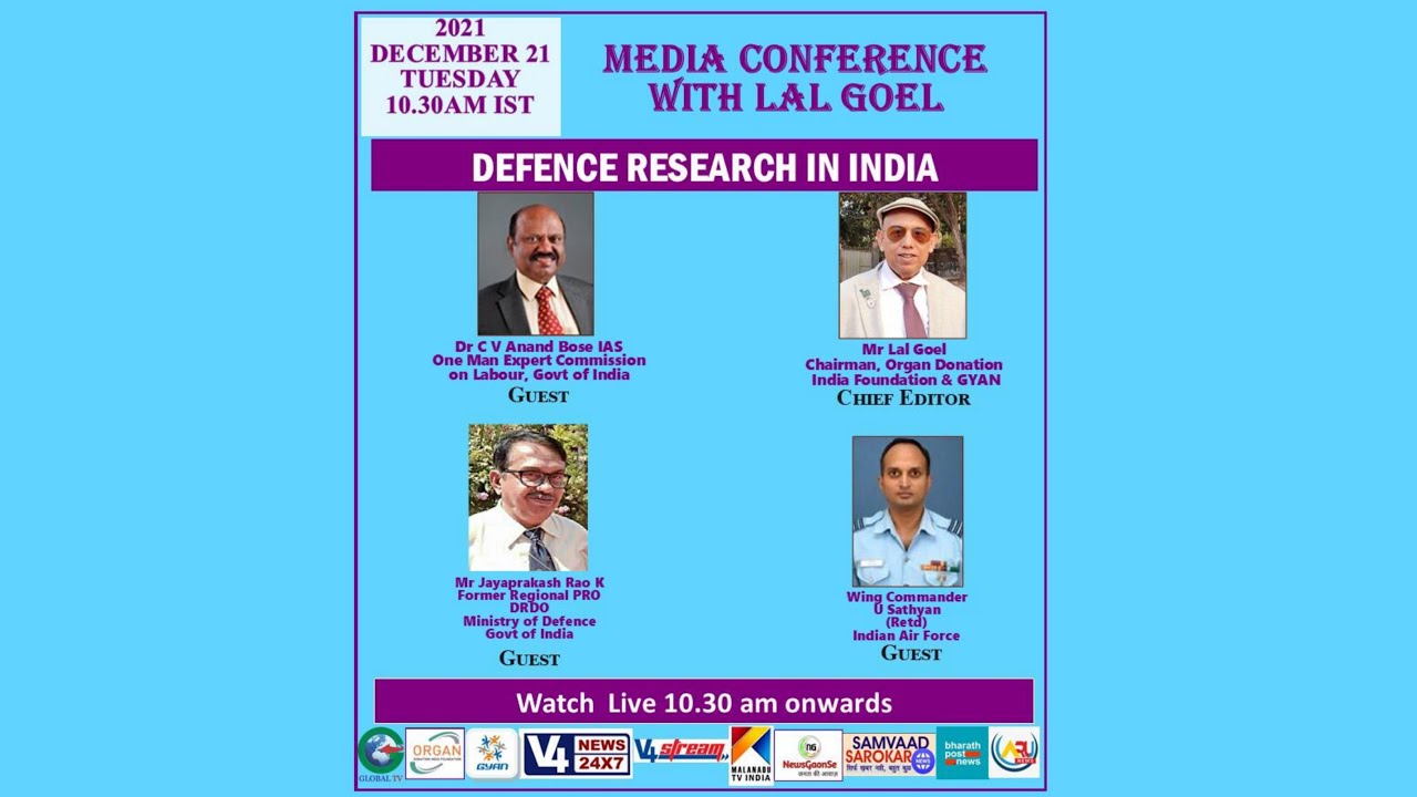 MEDIA CONFERENCE WITH LAL GOEL || DEFENCE RESEARCH IN INDIA || CARUNEWS LIVE