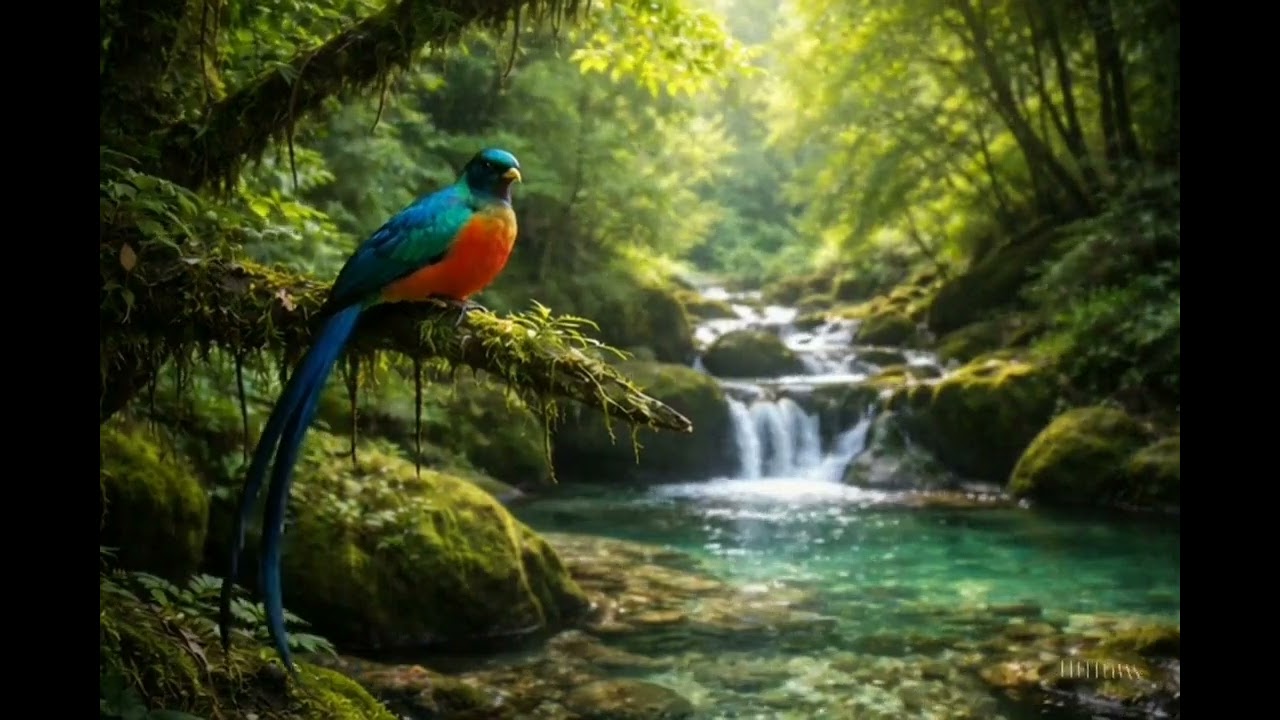 Tranquil Forest Waterfall 🌿 Relaxing Piano Music for Studying, Sleeping & Healing