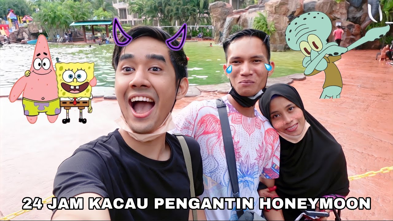 24 JAM KACAU PENGANTIN HONEYMOON 😱 MANDI SWIMMING POOL 😂