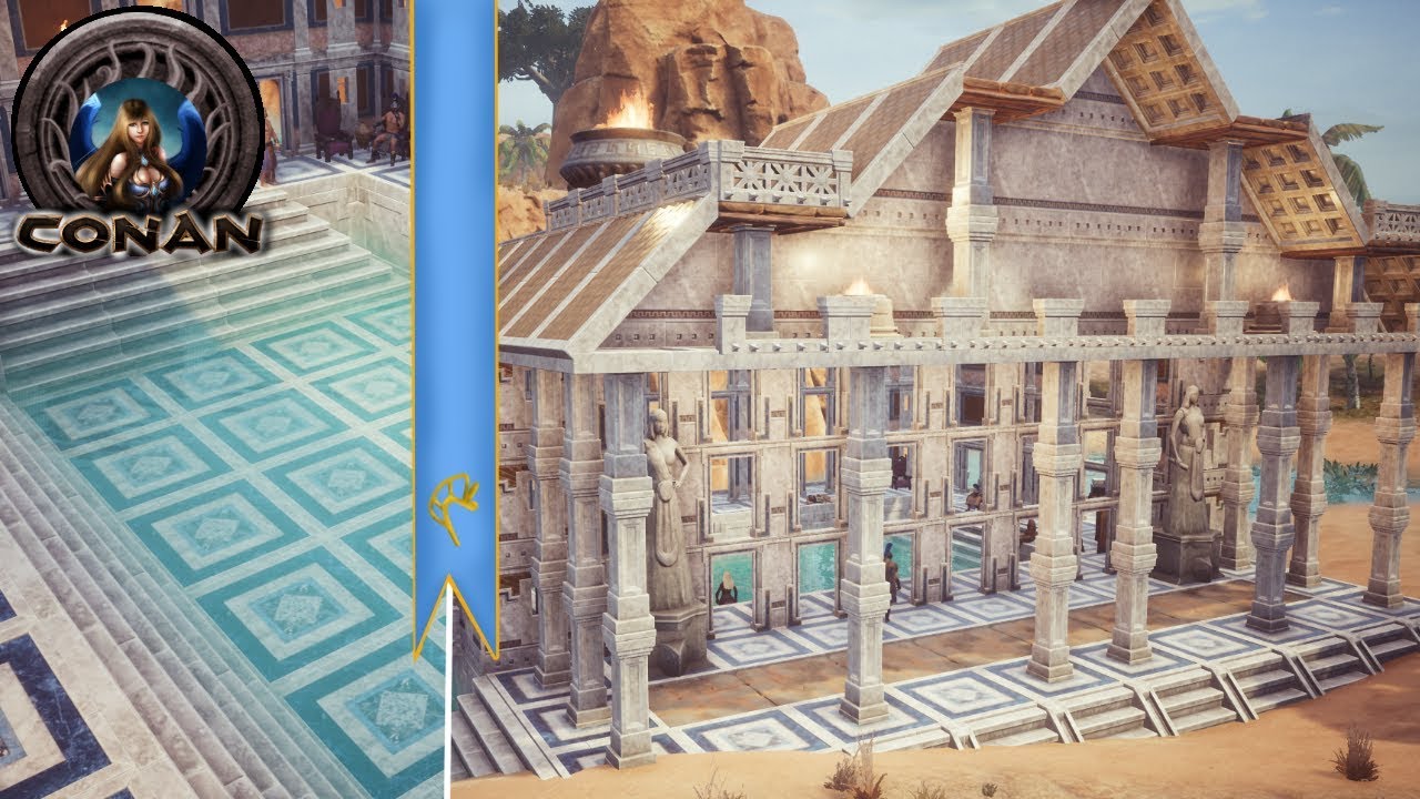 EXILED AQUILONIAN BATHHOUSE SPEEDBUILD + PREVIEW | Conan Exiles | Jewel Of The West DLC