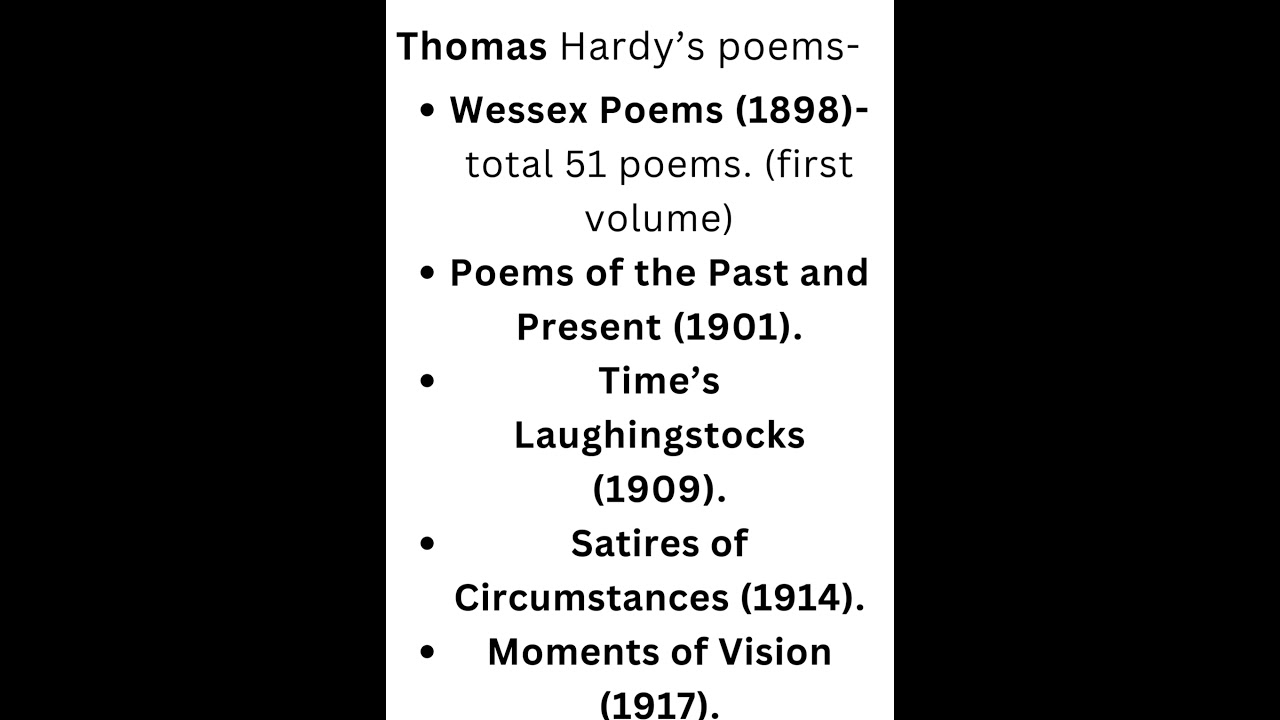 Thomas Hardy || poems ||  