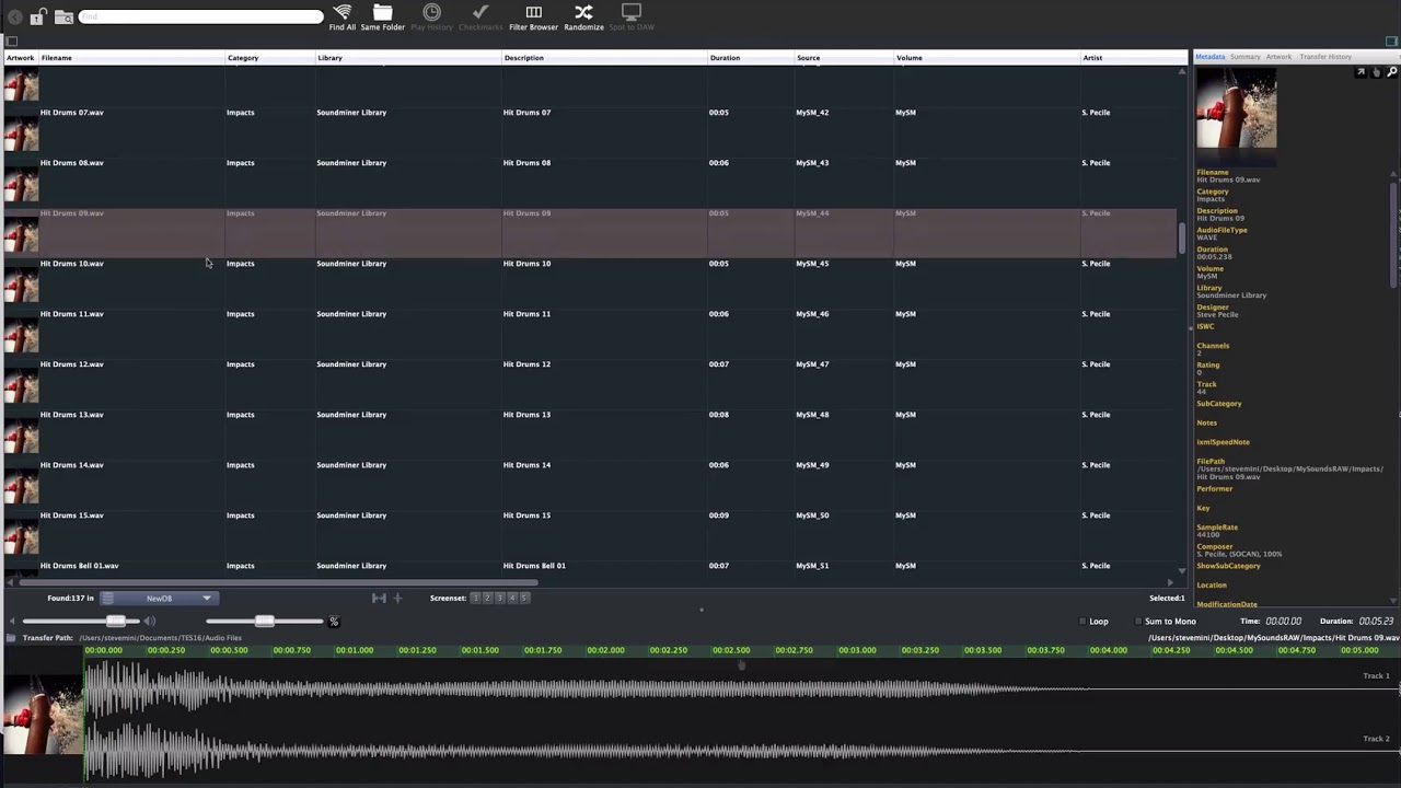 64 bit Soundminer Basic\Plus - Metadata Management