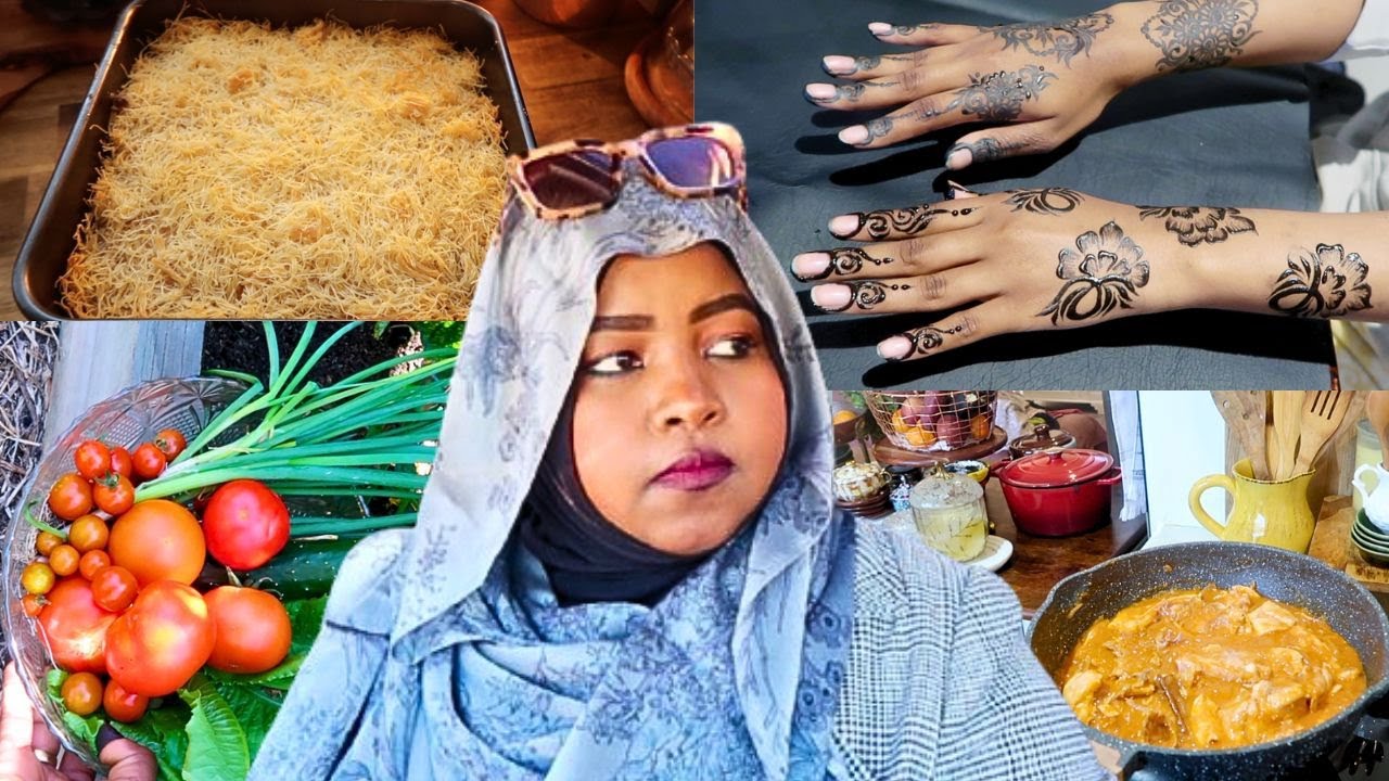 زاروني اخواتي حنه كنافة دمعة الدجاج السودانية MY SISTERS VISIT SUDANESE HENNA KONAFA CHICKEN RECIPES