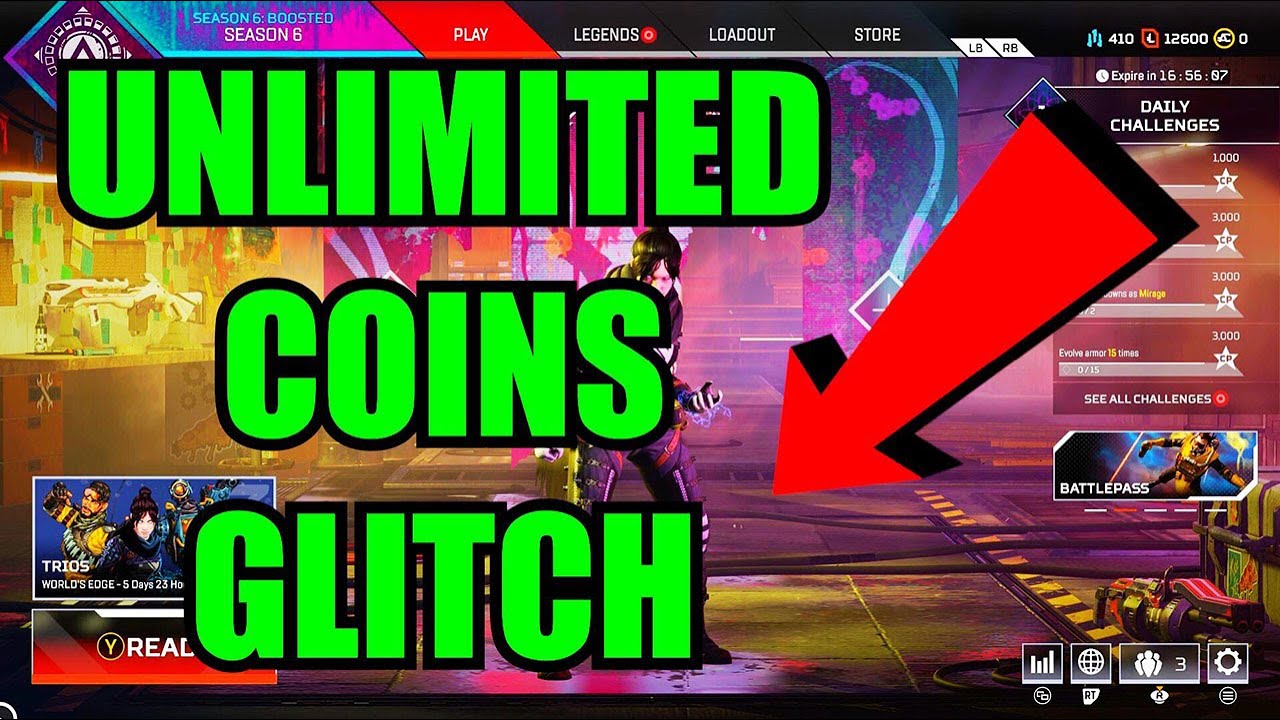 APEX LEGENDS UNLIMITED COINS GLITCH! SEASON 6 UNLIMITED APEX COINS GLITCH! FREE APEX COINS GLITCH!