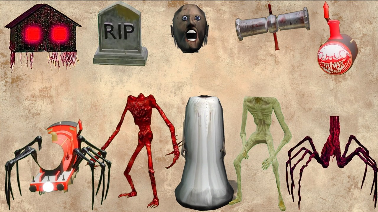 WRONG HEADS SIREN HEAD CAR, GREEN HOUSE HEAD, HOUSE HEAD, SIREN HEAD DOUBLE, SIREN HEAD THUNDERBOLT