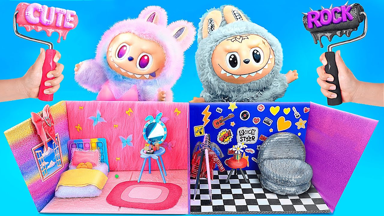 بنينا بيت عروسة رائع علشان لابوبو! 8 حيل لميك أوفر غرفة عروسة