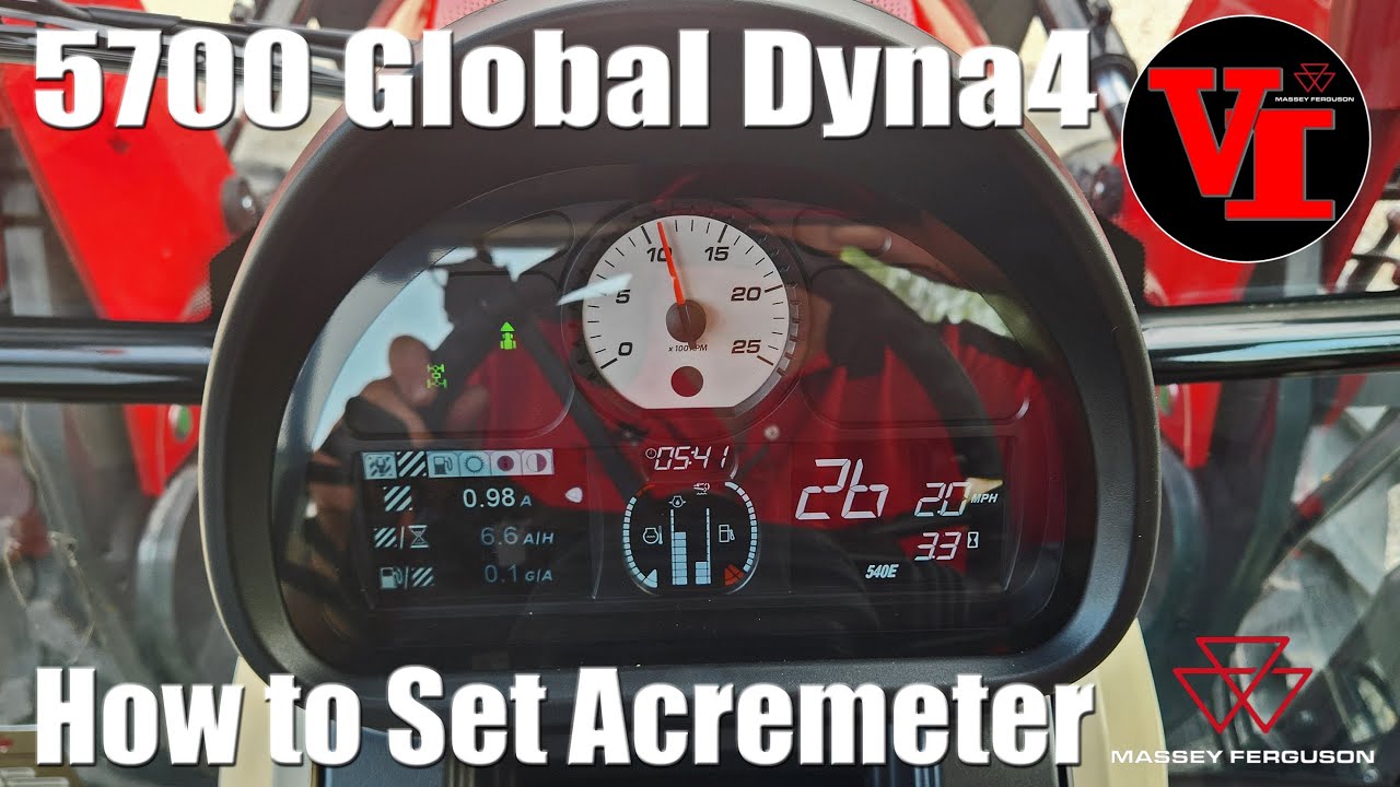 Massey Ferguson 5700 Global Dyna4: How to set the Acremeter/ SIS Screen Implement Coverage Area.