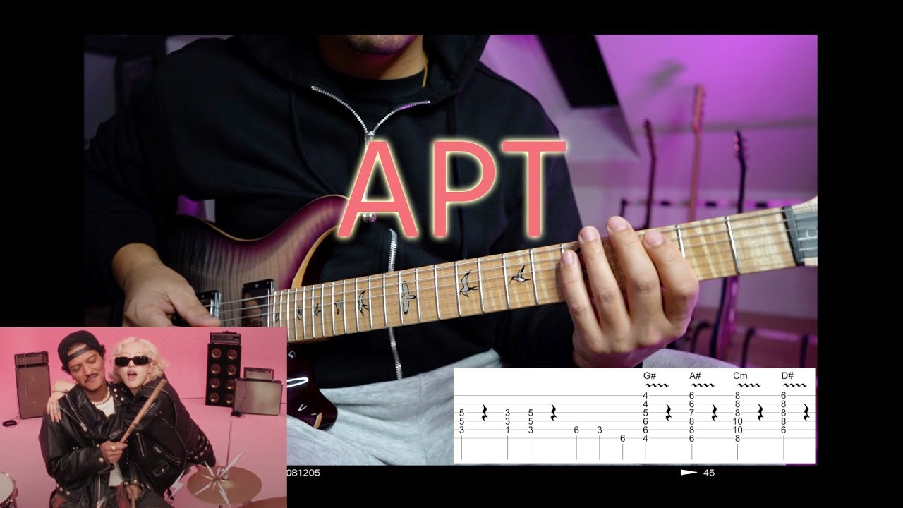 APT | ROSÉ & Bruno Mars (Playthrough +Guitar lesson with TABS)