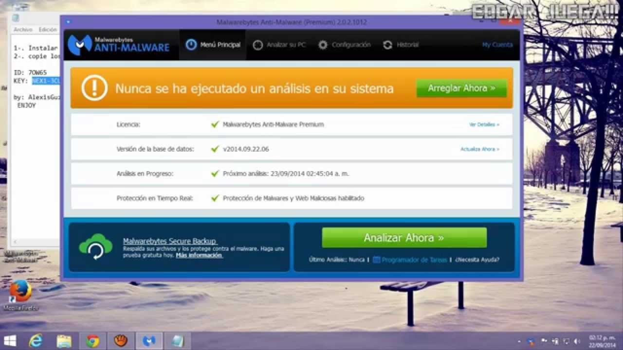 DESCARGAR E INSTALAR MALWARE-BYTES 2014 + KEY, FULL, EN ESPA&Ntilde;OL