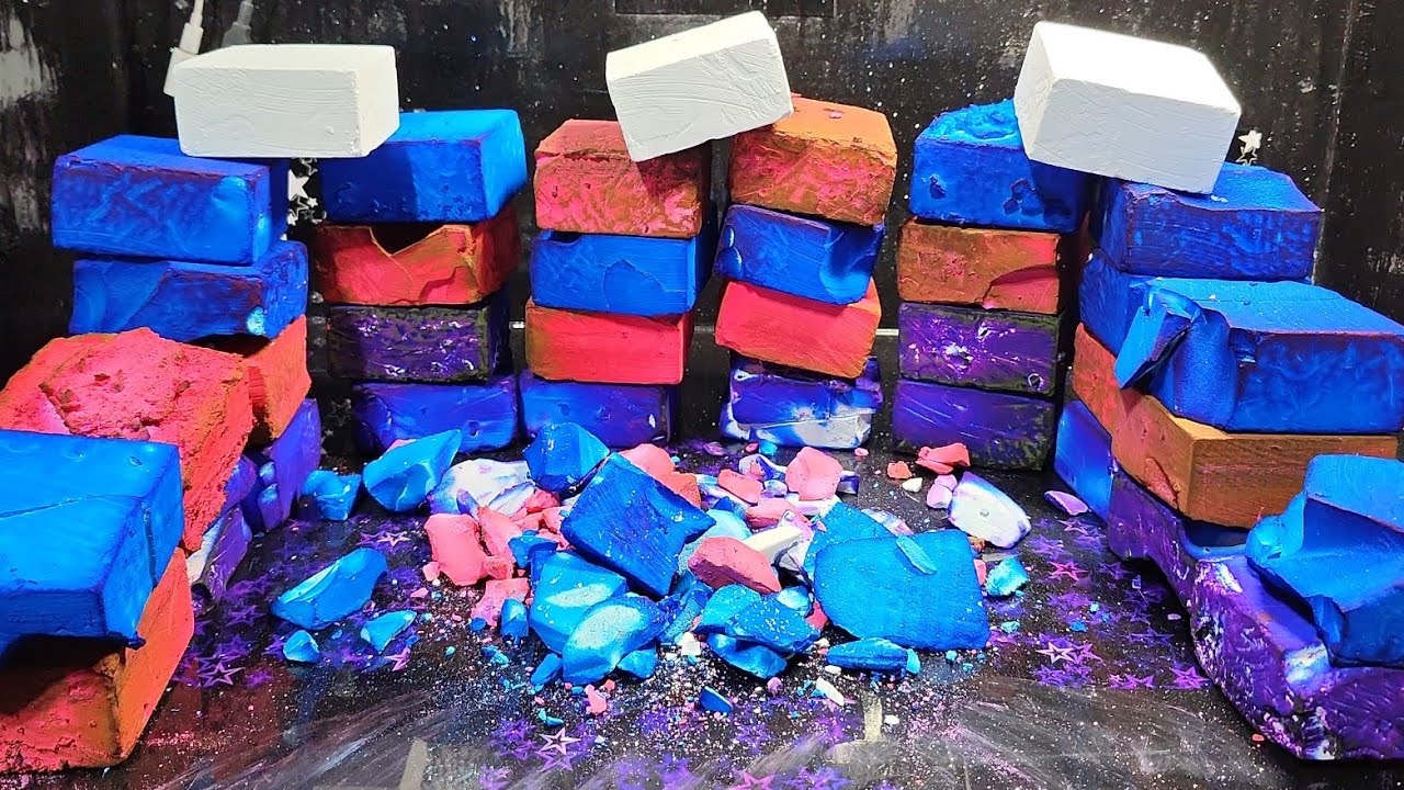 40 Chalk Blocks | Dyed Chalk Blocks | Vibrant | Dusty and Crispy | ASMR I Oddly Satisfying
