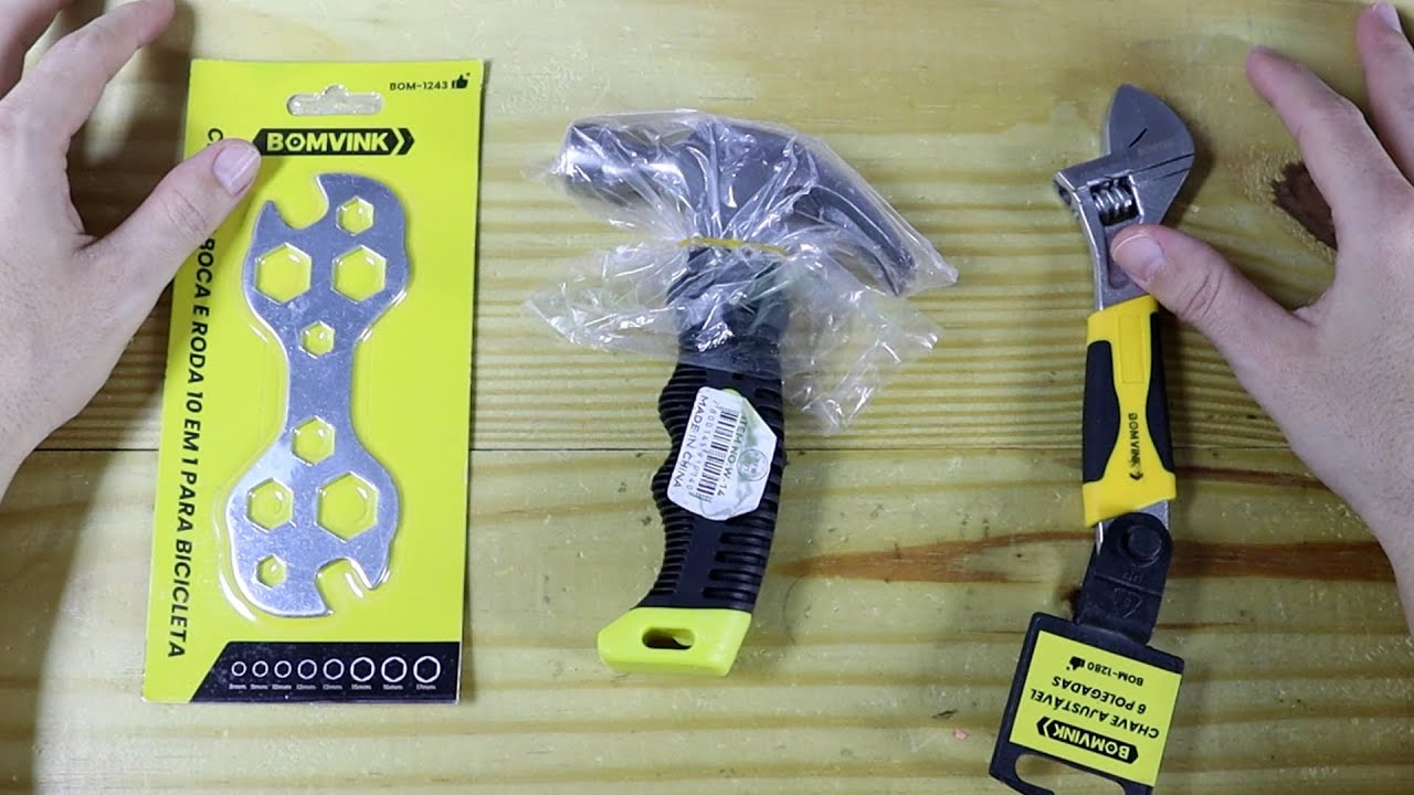 CHAVE PARA BICICLETA, MARTELO E CHAVE AJUSTAVEL BOMVINK
