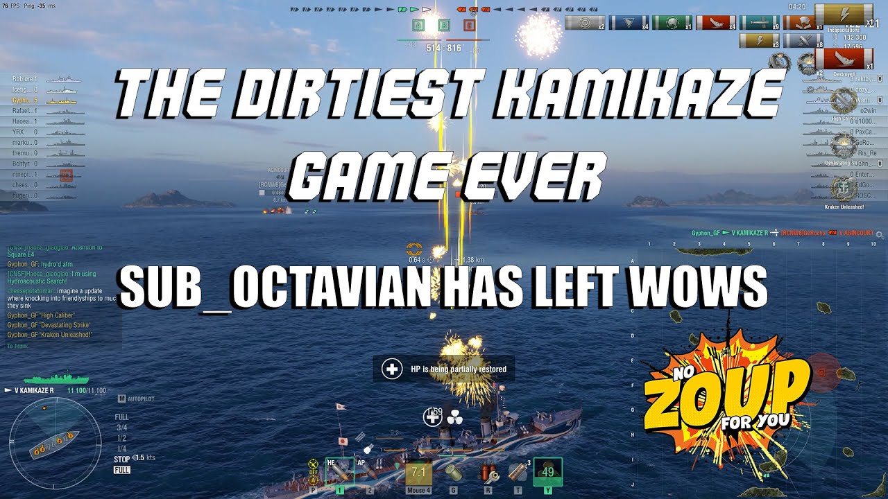 The dirtiest WoWS Kamikaze R round ever and Sub Octavian is out