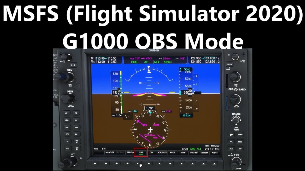 MSFS — использование режима OBS на G1000. (AH QL 4)