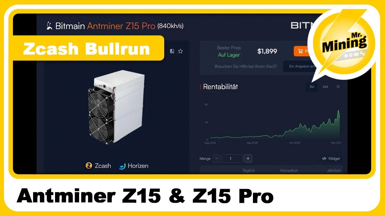Wow Antminer Z15 u.Z15 pro gehören zu den profitabel Miner dank Zcash Bullrun