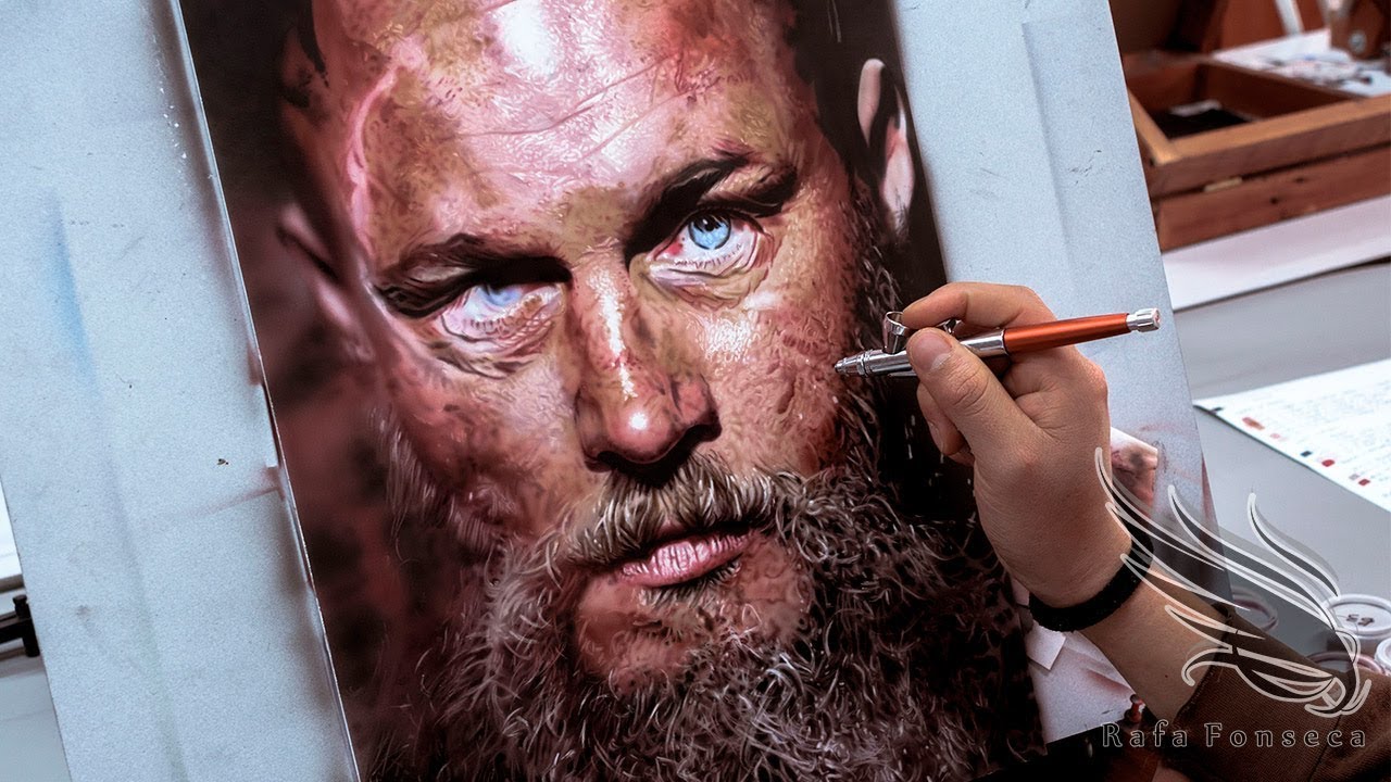 Hyperrealistic Airbrush Painting Ragnar Lothbrok / Rafa Fonseca