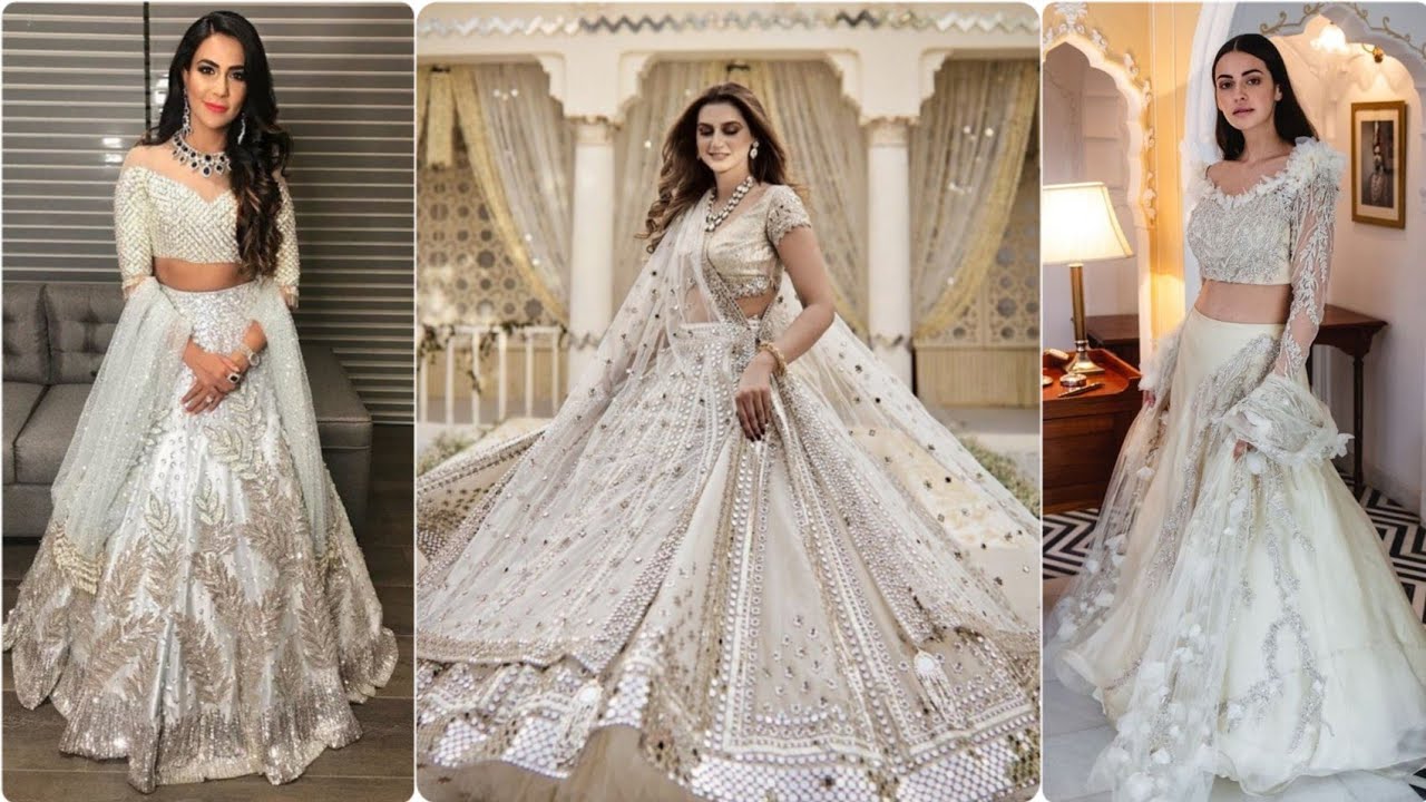 एक से बढ़कर एक white colour के बेहतरीन LEHENGA के डिजाइन 2023 ] Latest white LEHENGA Collections