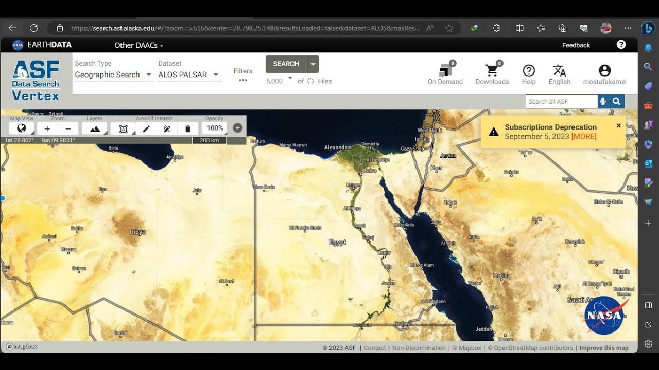 تحميل نموذج ارتفاع رقمي بدقة 12.5 متر لأي مكان بالعالم / Download a DEM 12.5 meters  resolution