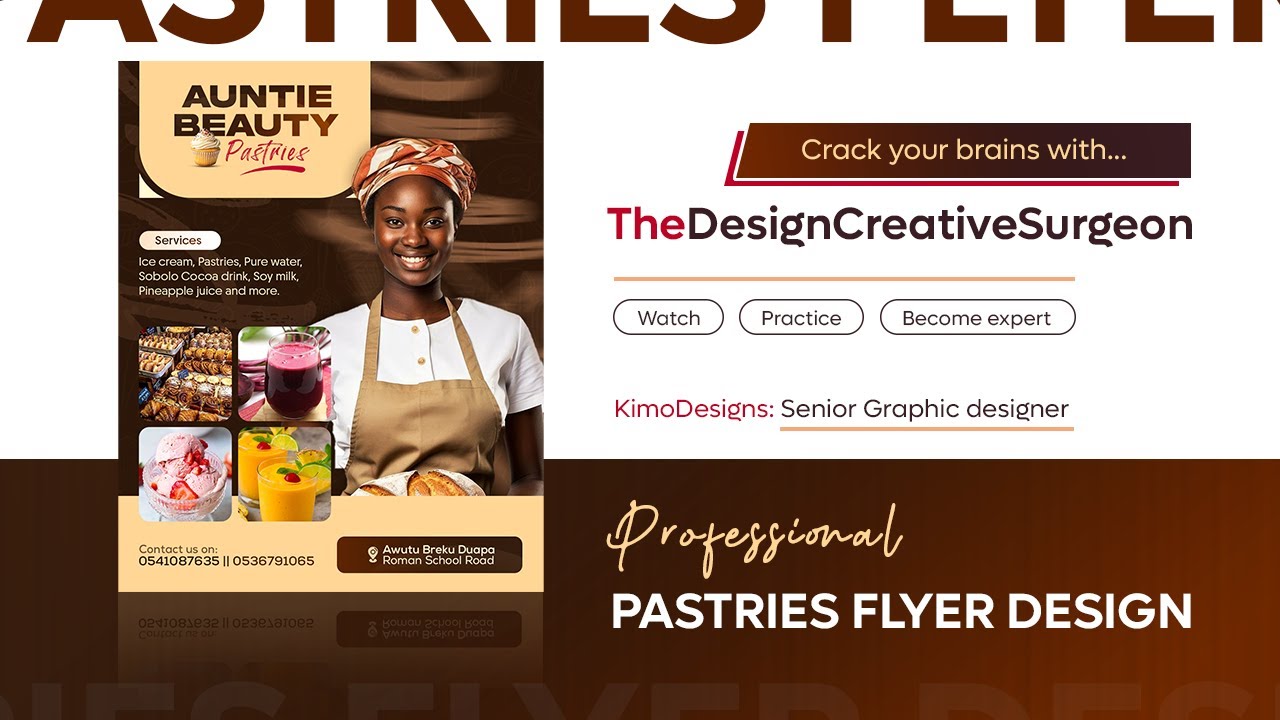 Professional Pastries Flyer Design in Photoshop | Beginner to Pro Tutorial