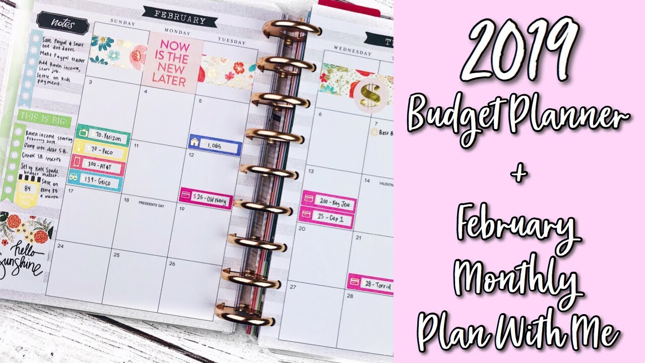 My 2019 Budget Planner Set Up & Walkthrough + February 2019 Monthly Plan With Me